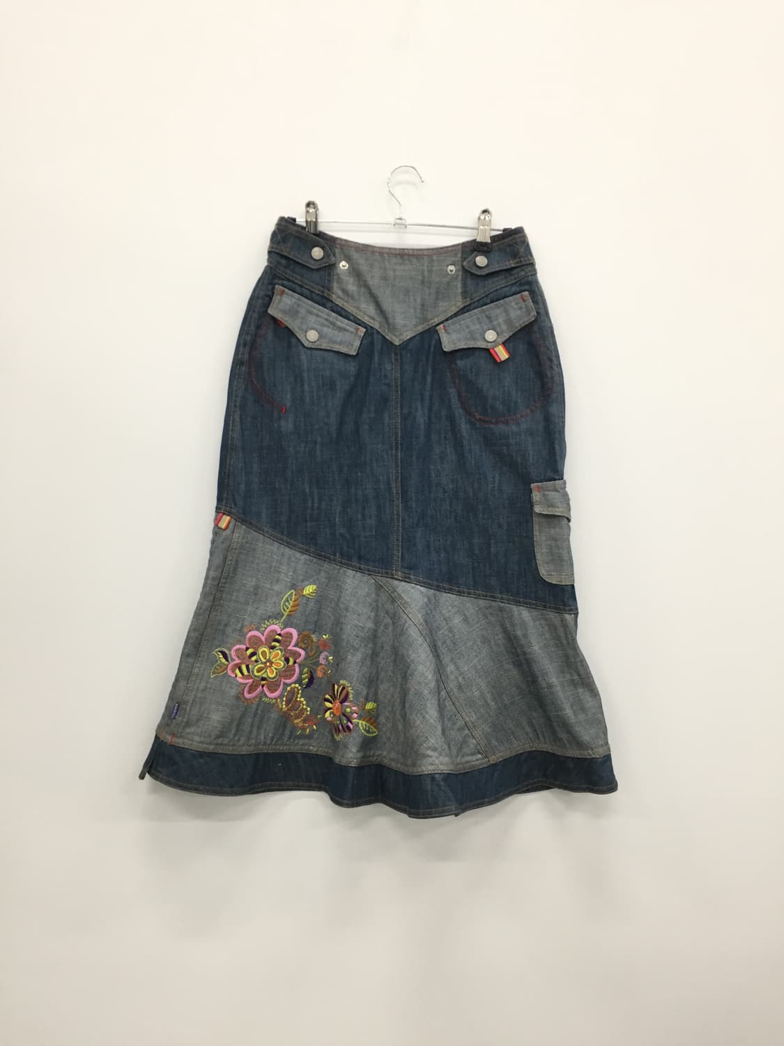 'Oilily' Floral Stitch Denim Skirt 상품이미지5