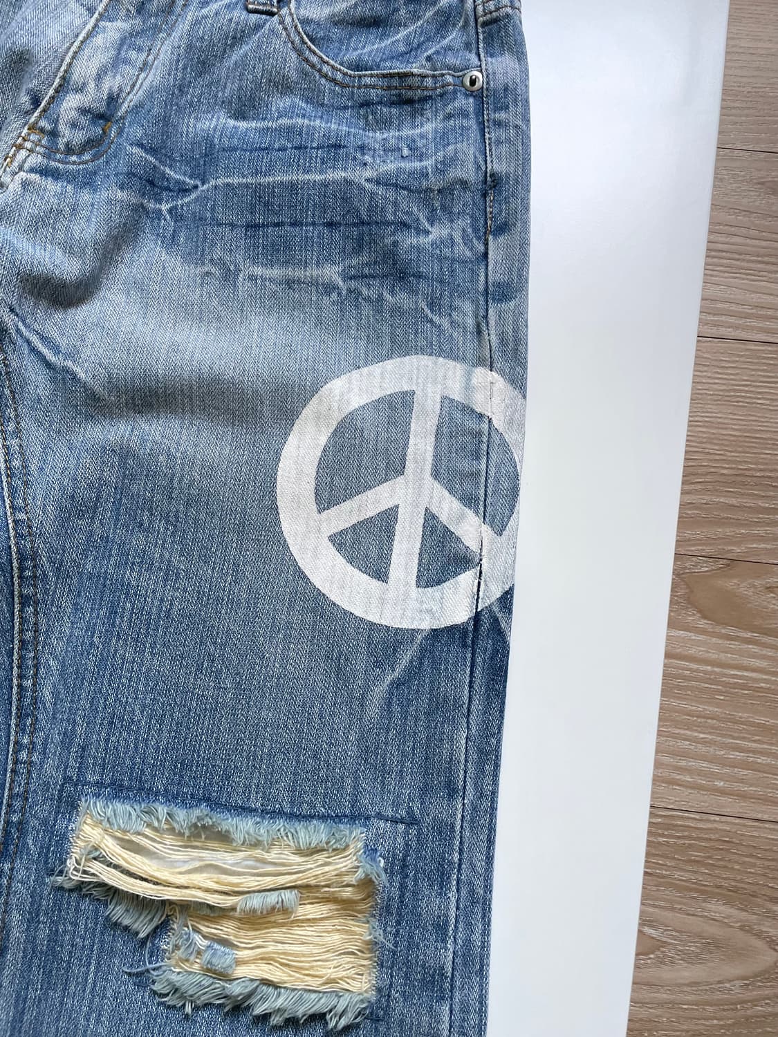 00s JPN VINTAGE PEACE 데님 팬츠 상품이미지2