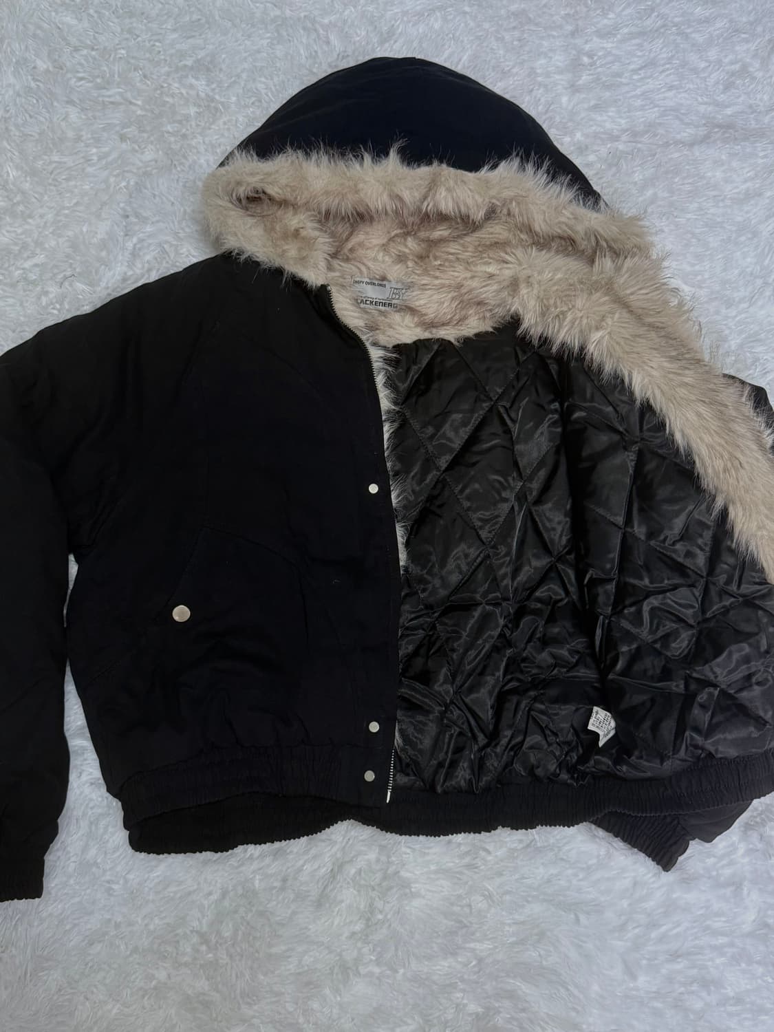 크롭 퍼 워크자켓 상품이미지2