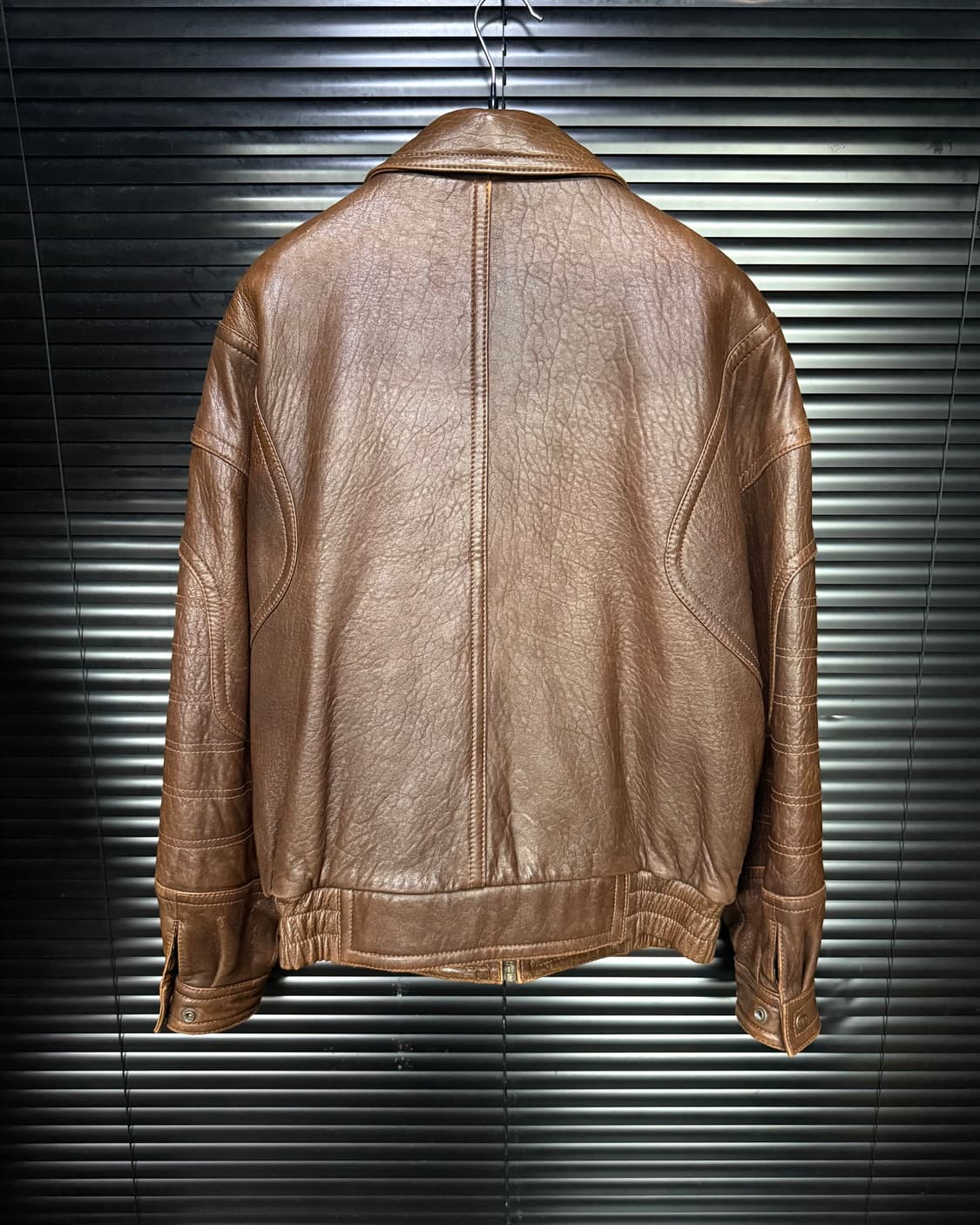 지아노 발렌타인 브라운 갈색 양가죽 가죽 레더 점퍼 이태리 봄버 블루종 상품이미지6