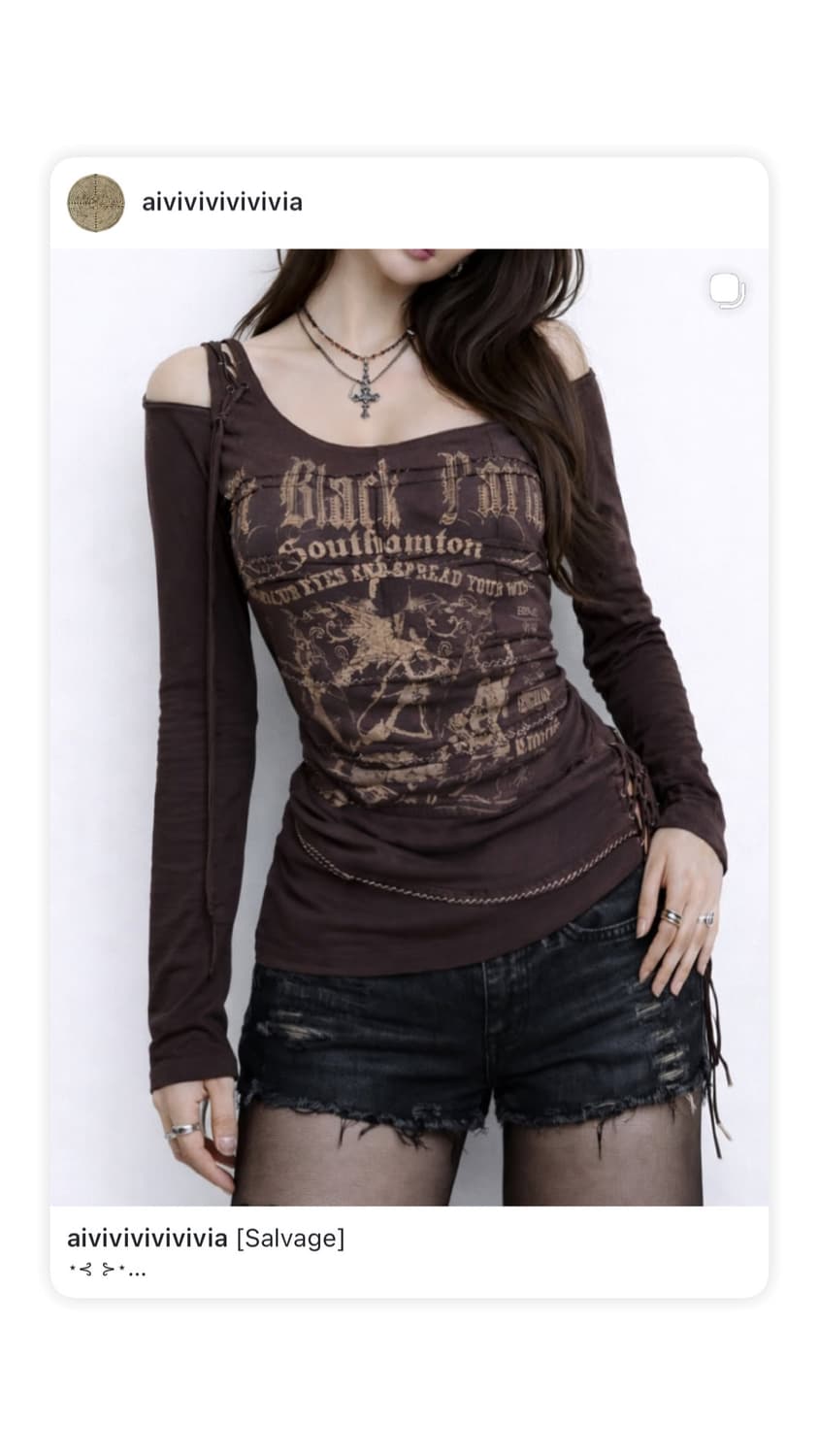 salvage 셀비지 그런지 딱붙 롱슬리브 상품이미지4