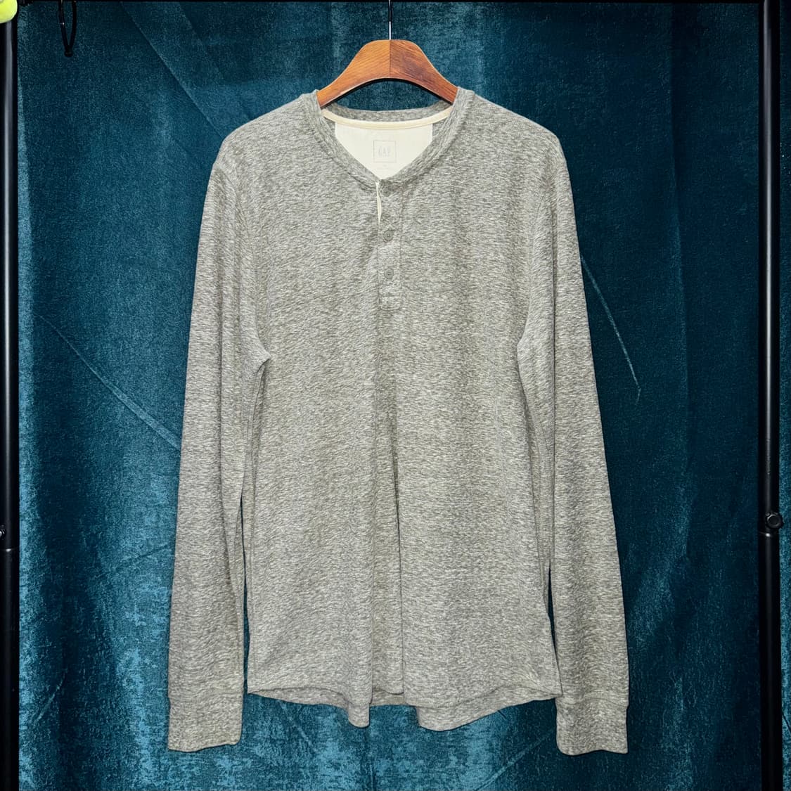 GAP 갭 헤링본 헨리넥 롱슬리브 티셔츠 (XL)   상품이미지1