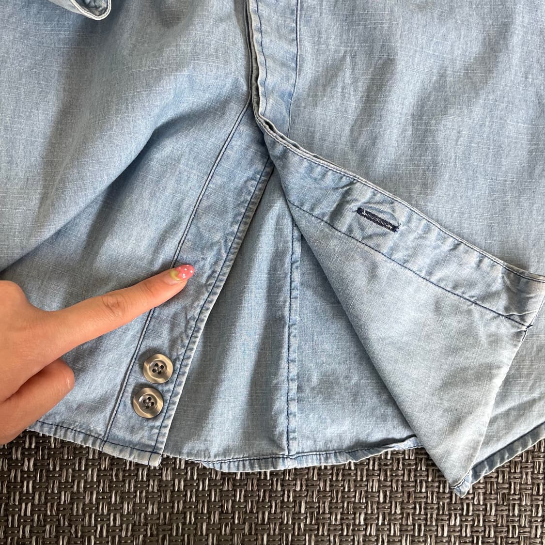 엠프리오 아르마니 하이넥 히든단추 데님 셔츠 상품이미지5