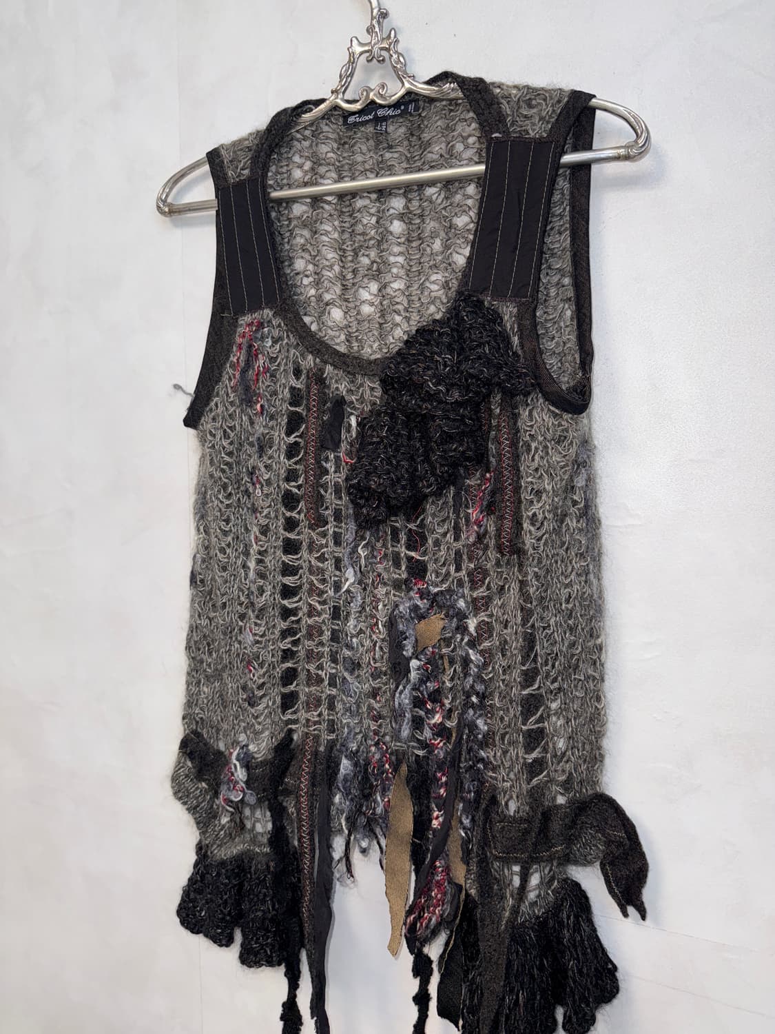 Gray grunge fairy mohair ruffle 슬리브리스 상품이미지2