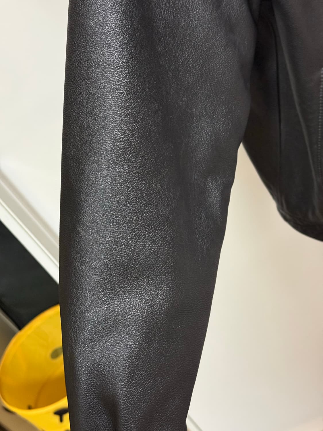 (XL) 프리즘웍스 디스트로이드 카우하이드 레더 가죽 자켓 워시드 블랙 상품이미지5