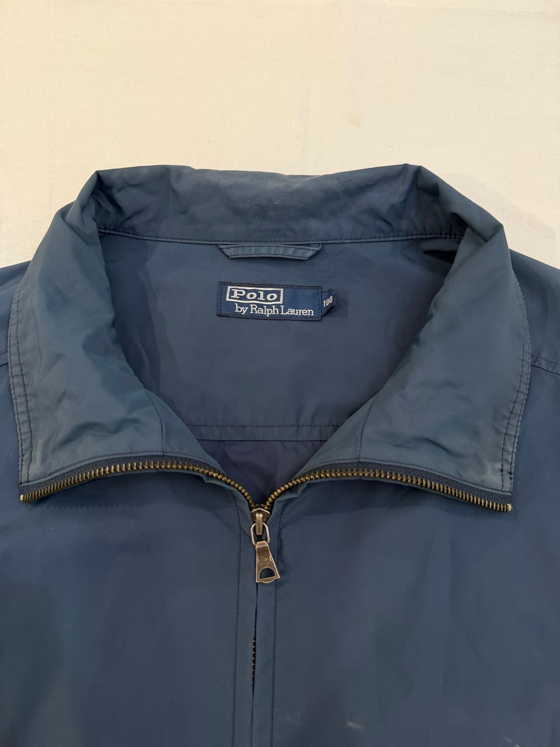 90s 폴로 랄프로렌 A-2 폴리쉘 나일론 스윙탑 자켓 블루 상품이미지3