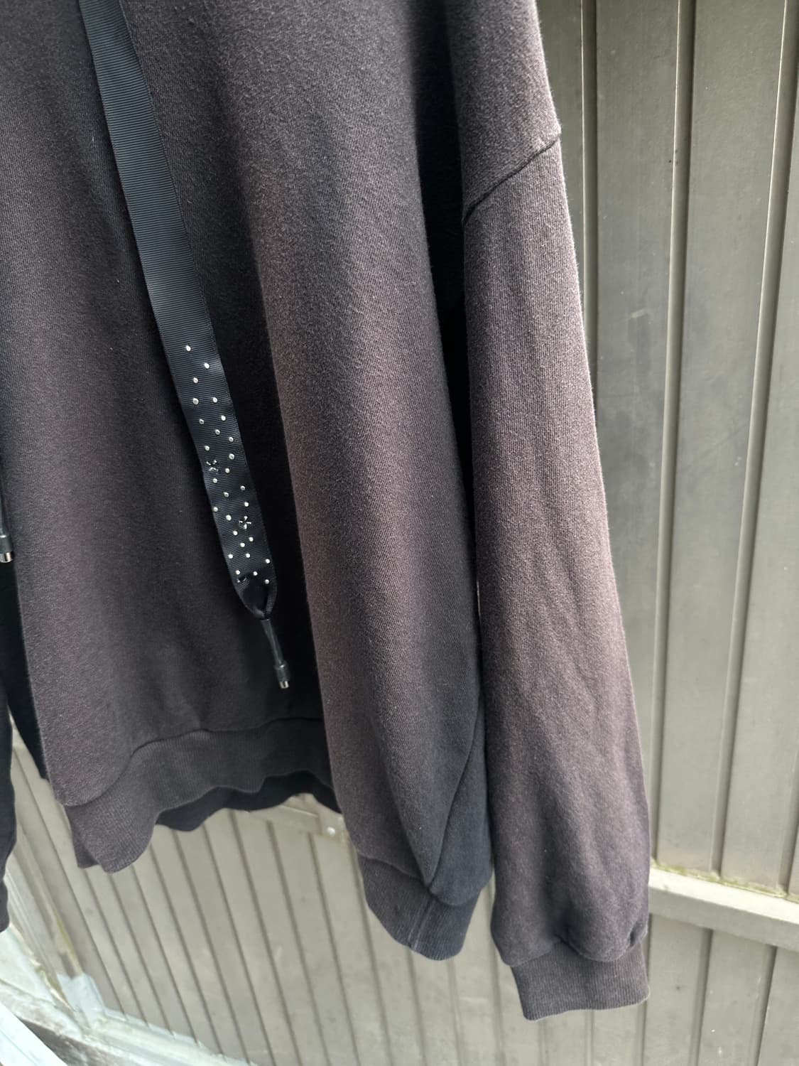 Fade black crop hoodie cubic stud 상품이미지6
