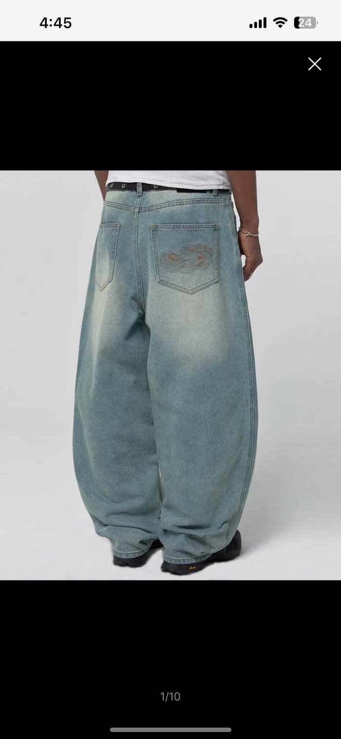 스웨이드 빈티지 블루 데님팬츠 상품이미지2