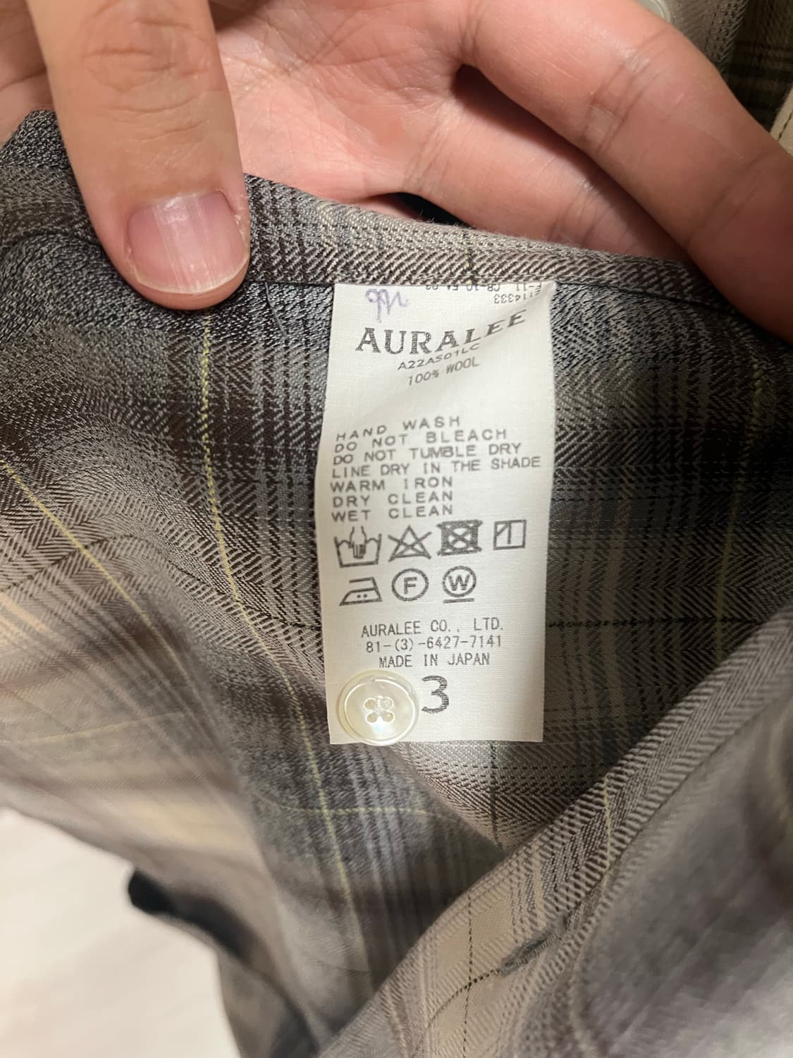 오라리 / 슈퍼 라이트 울 체크셔츠 / 3 상품이미지4