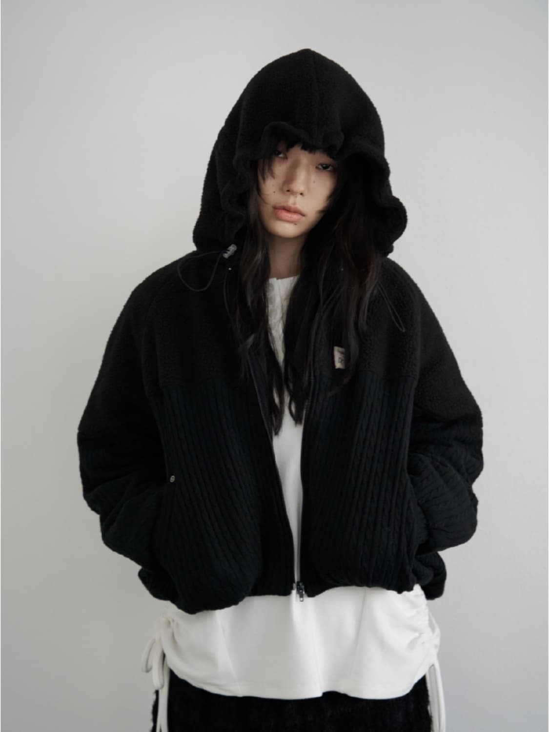 구월십일 후리스 벌룬 점퍼 블랙 상품이미지4