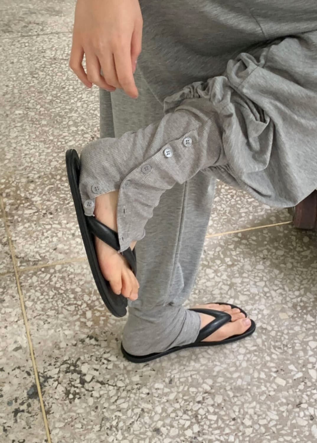 하램 벌룬 단추 워머 썸머 팬츠 스트링 셔링 조거 요가 상품이미지4