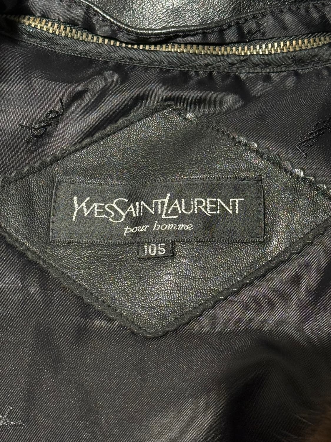 이브생로랑 뿌르 옴므 90s 퍼 카라 레더 자켓 상품이미지7