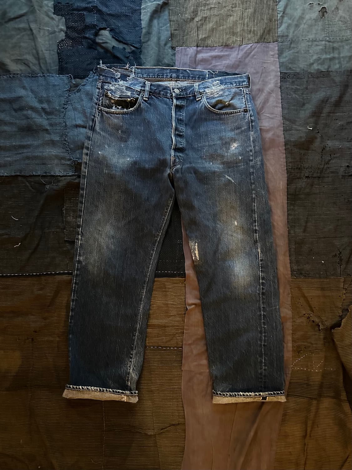 70s USA 빈티지 리바이스 501 66전기 셀비지 데님 팬츠 상품이미지1