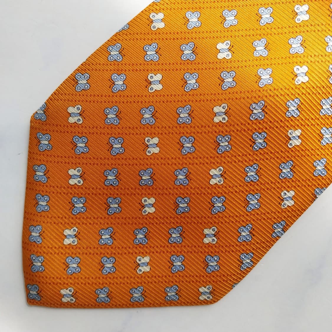 앤드류스타이 실크 오렌지 나비 패턴 넥타이 9.2cm A등급 K2387
 상품이미지6