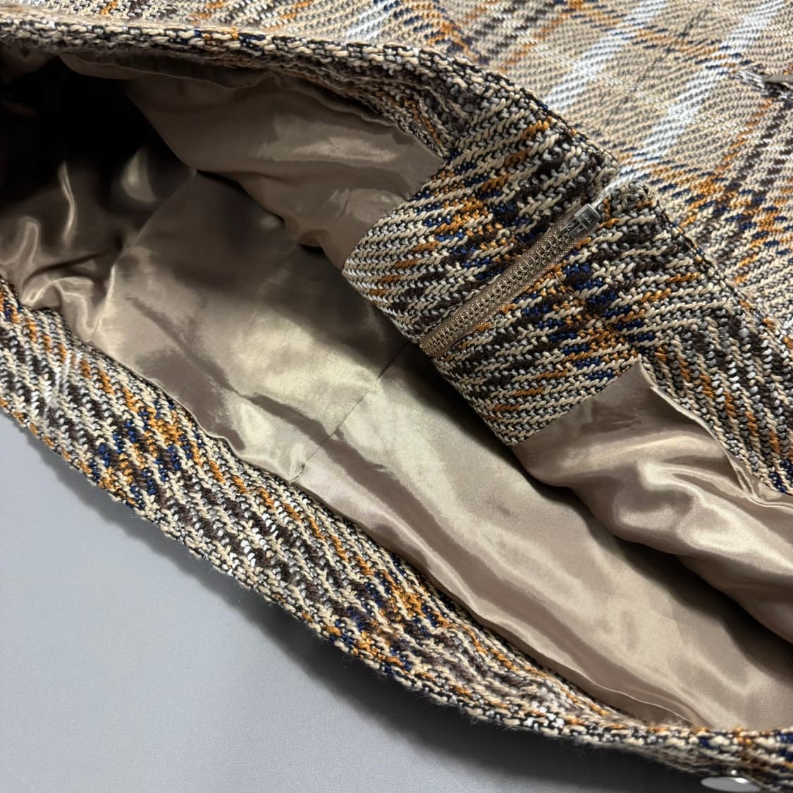 몽키타임 21AW 믹스 체크 패턴 폴리에스터 혼방 고블린 집업 워크 자켓 상품이미지6