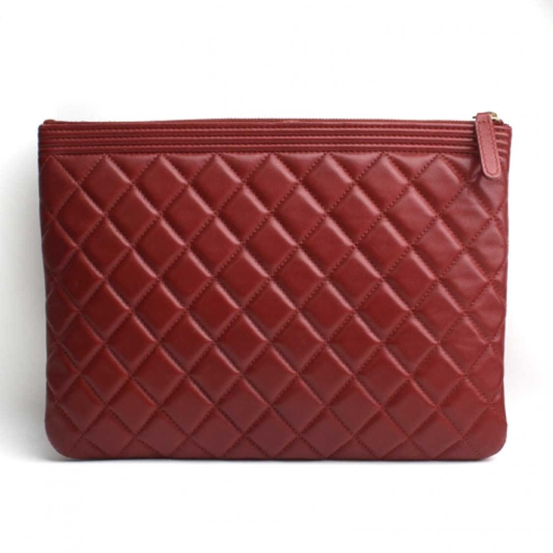 샤넬 버건디 보이 퀼팅 클러치백 미듐 상품이미지3