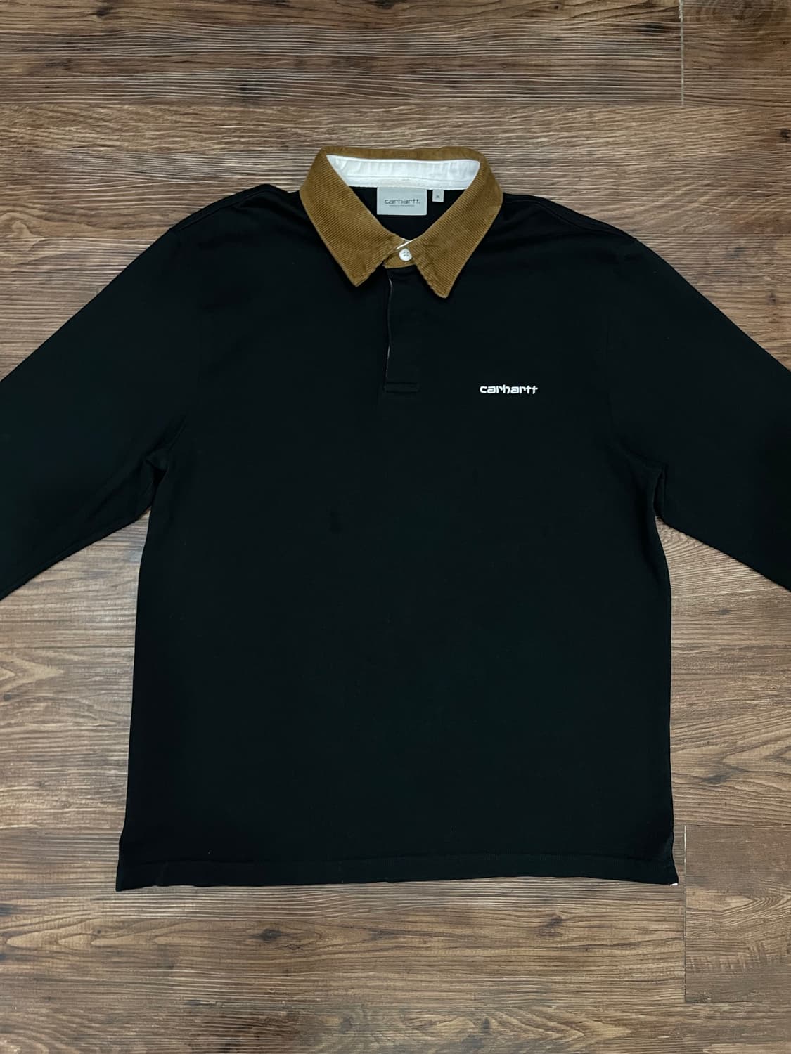 칼하트 WIP 코드 럭비 폴로 셔츠 블랙 상품이미지2