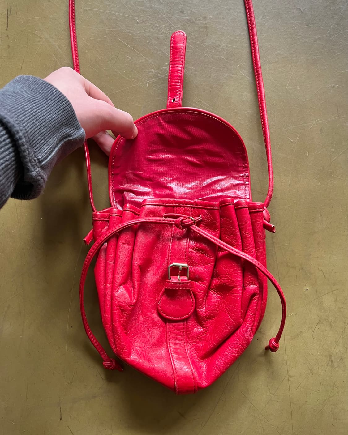 Japanese Vintage Lamb Leather Cross Bag 상품이미지8