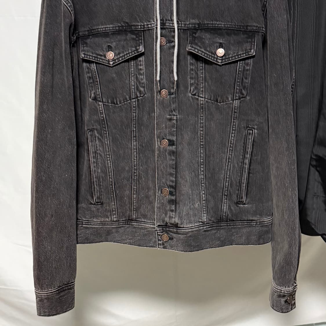 [S+급/XL] 셀린느 백로고 후드 데님 흑청자켓 상품이미지5