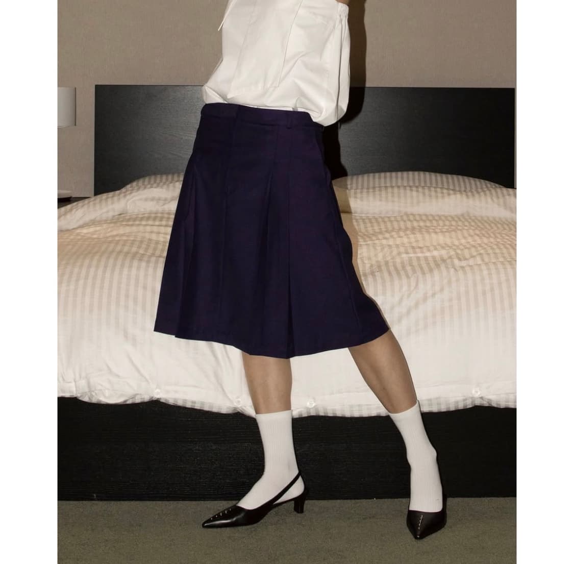 [ONSKA] VIVID PLEATS SKIRT (GRAPE) 상품이미지1