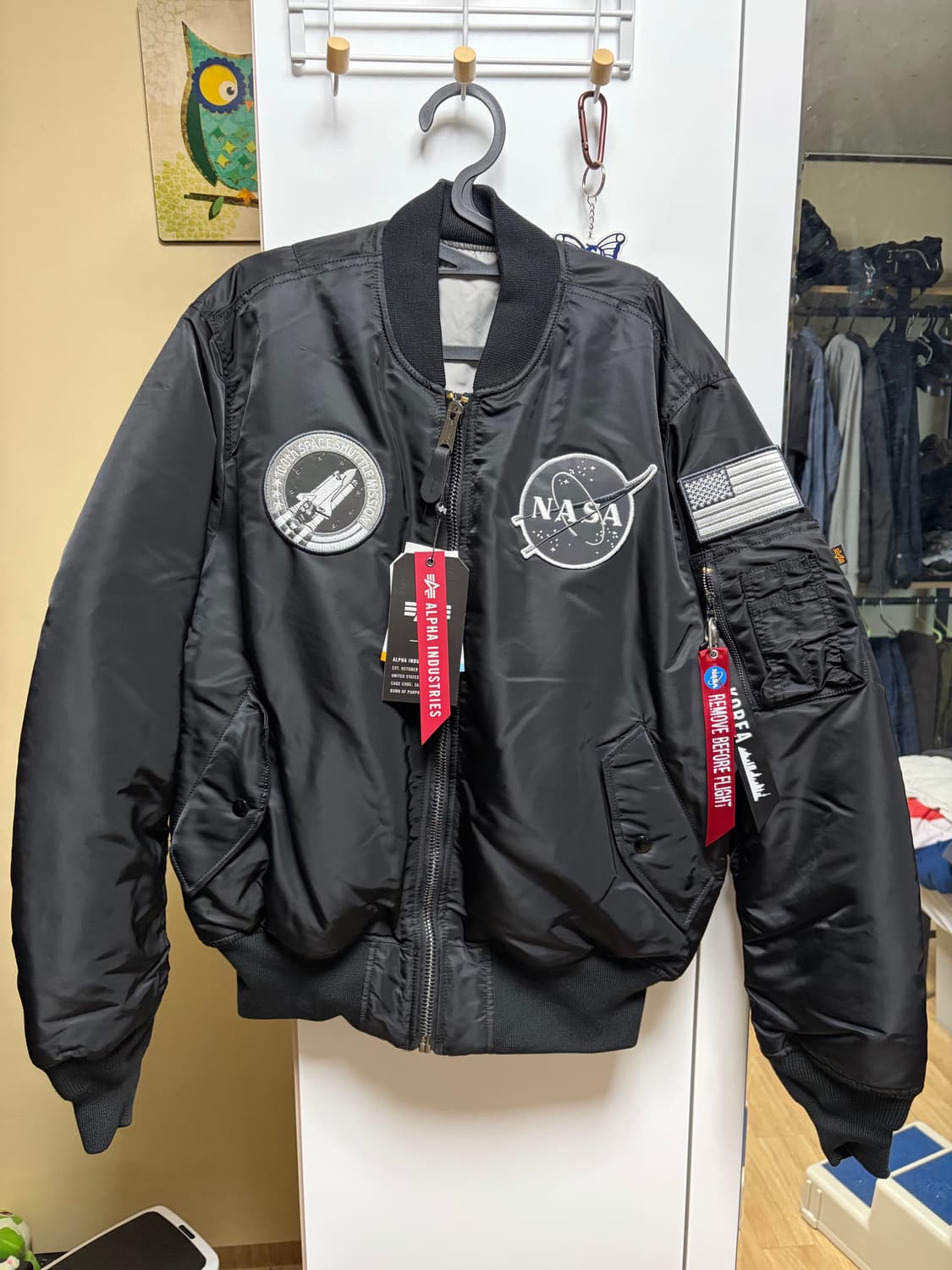 알파인더스트리 NASA 블랙 MA-1 자켓 L 새제품 상품이미지1