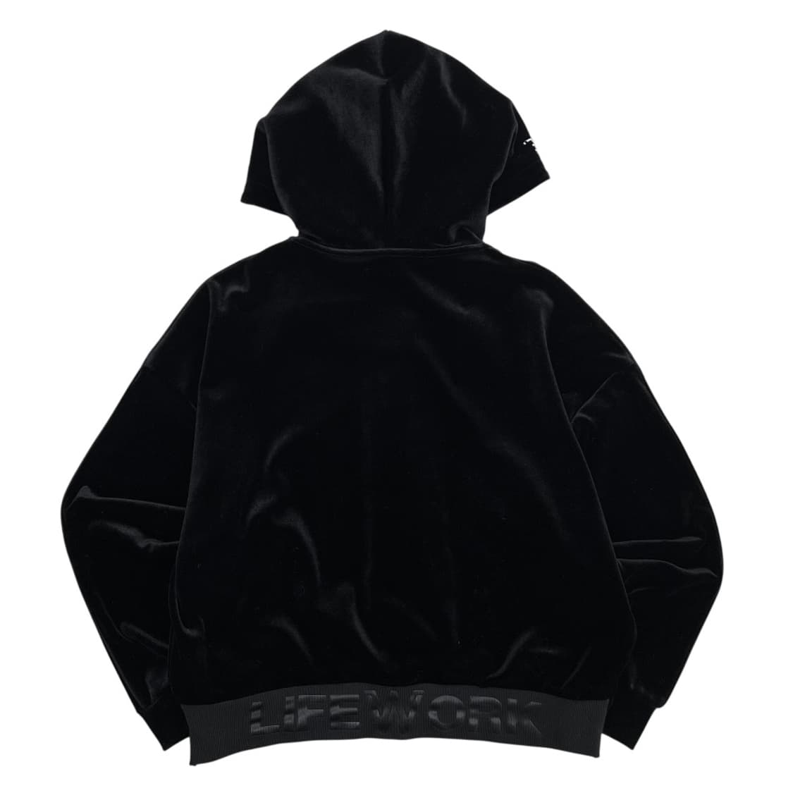 라이프워크 불독로고 블랙 벨벳 후드집업 상품이미지4