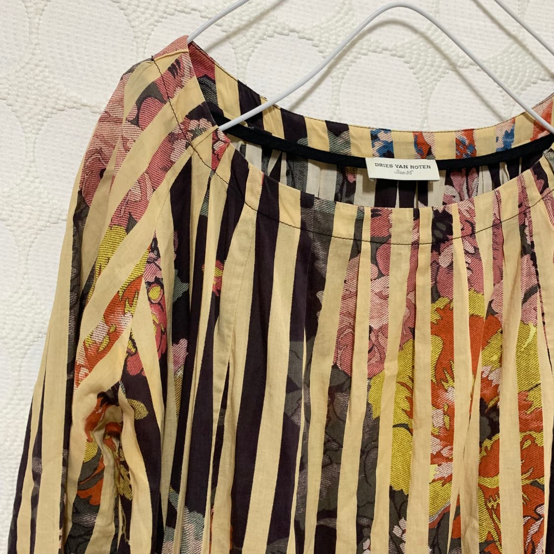 Dries van noten스트라이프 플로럴 원피스 상품이미지6