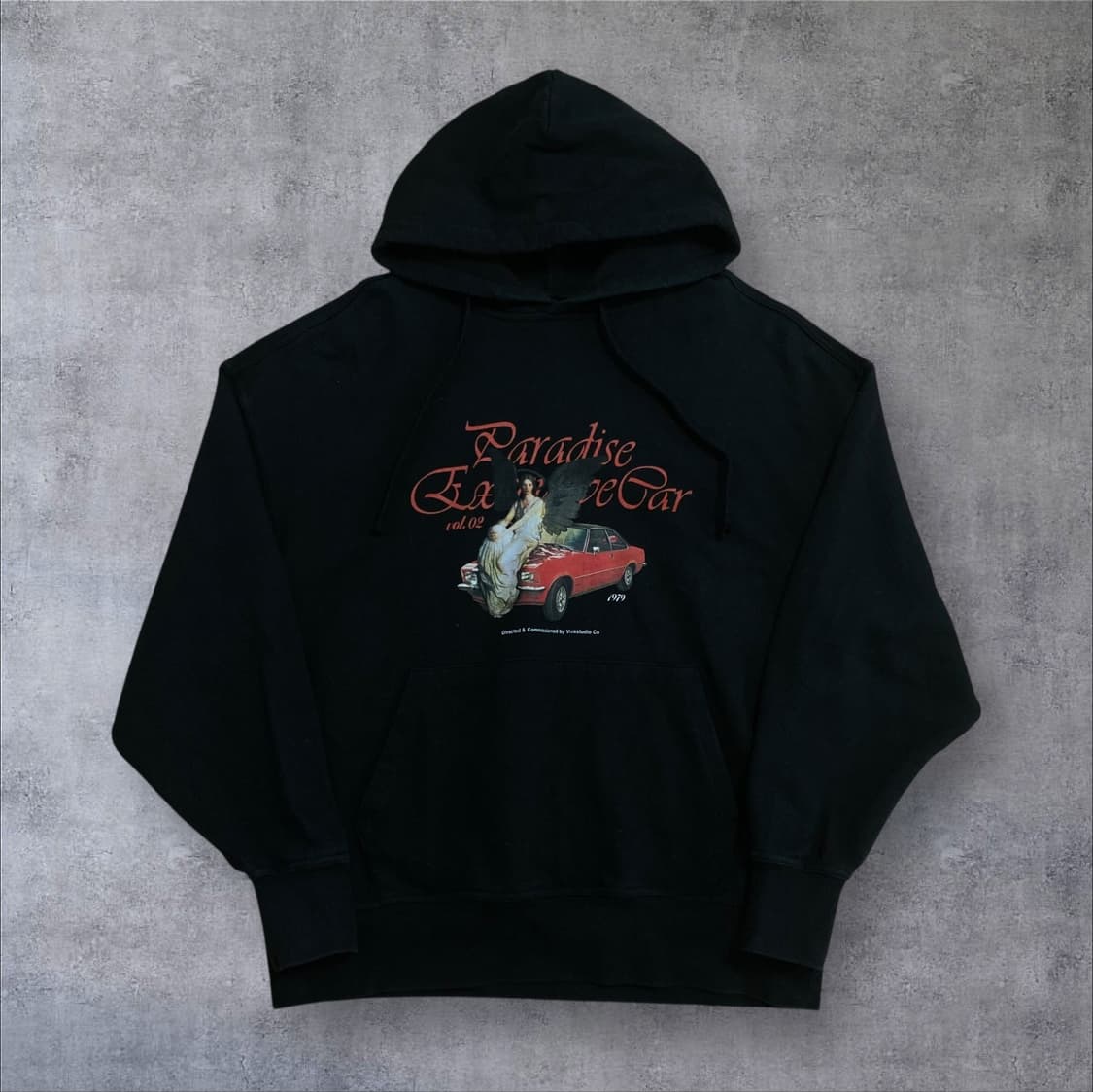 비바스튜디오 프린팅 빅로고 블랙 후드티 상품이미지1