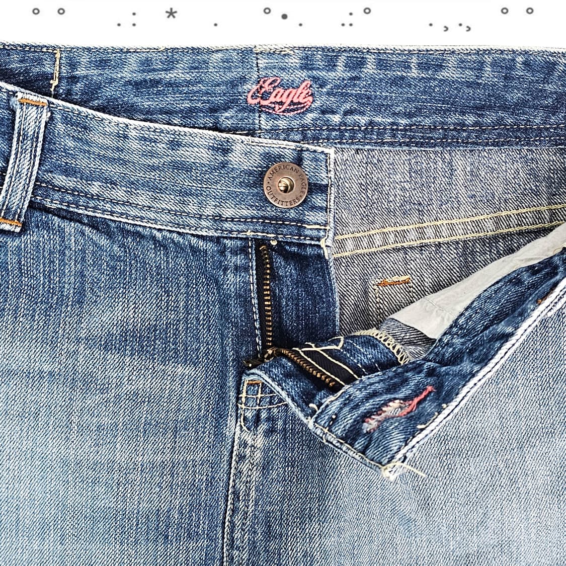 M American Eagle 아메리칸 이글 핑크 큐빅 데님 스커트 상품이미지3