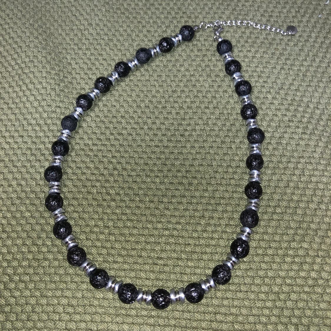 [hand made] 심플 블랙&실버 비즈 목걸이 상품이미지2