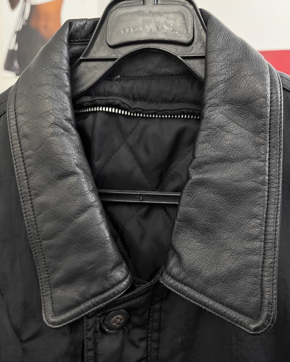 올드 빈티지 레더카라 봄버 자켓 블랙 상품이미지8