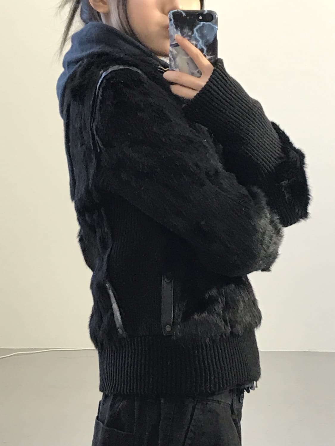 Atos Lombardini Black Rabbit Fur Jackets 상품이미지3