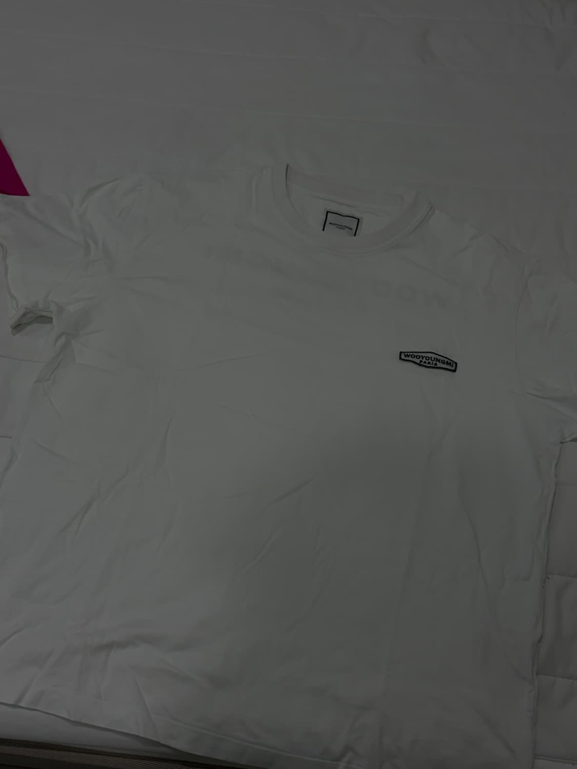 우영미 실버 백로고 티셔츠 화이트 상품이미지5