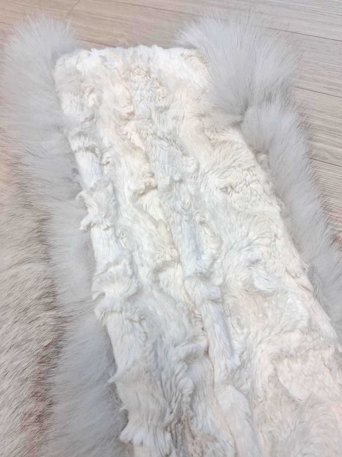 리얼 폭스퍼 화이트 실버 그레이(스톨, 스카프, 머플러) 상품이미지5