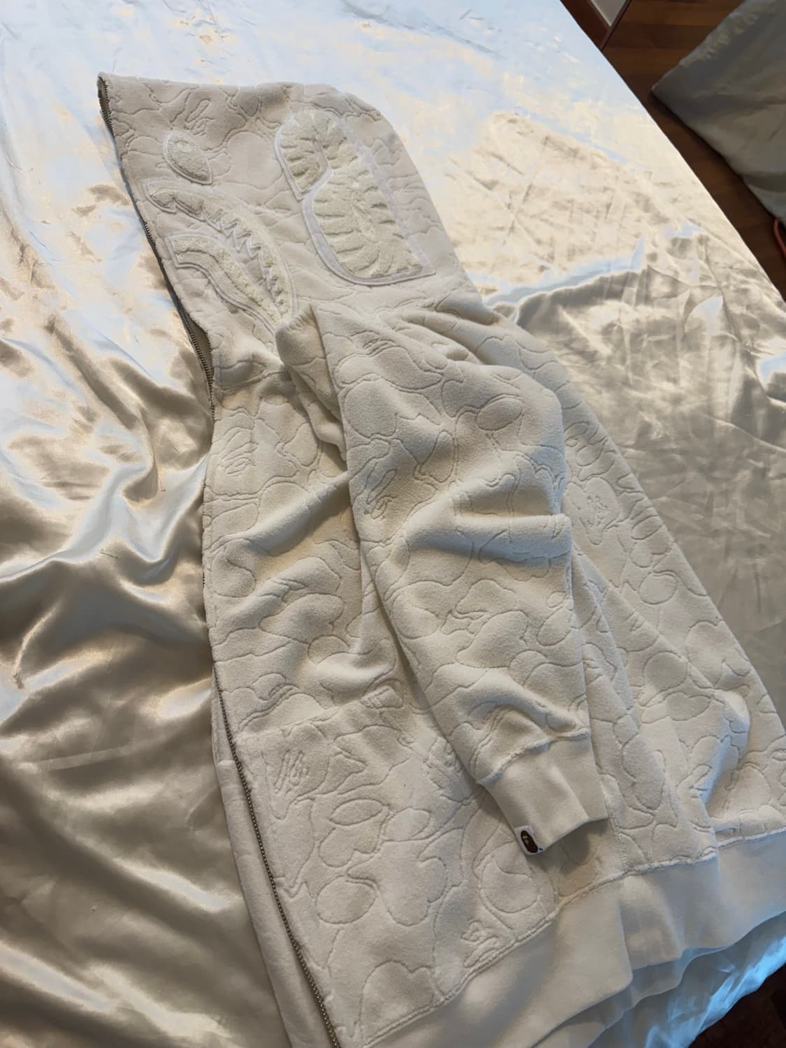 베이프 한정판 샤크 풀 집 후드집업 화이트 M 상품이미지5