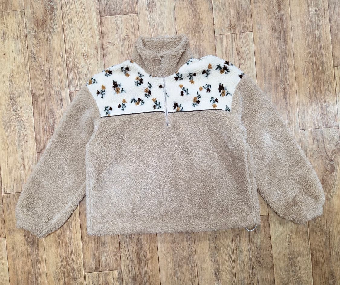 엽페(YUPPE) 플라워 플리스 반집업티 프리사이즈 새상품 상품이미지6