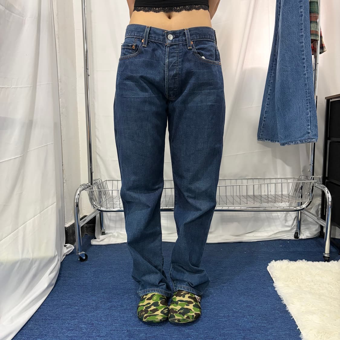 리바이스 501 진청 워싱 데님 팬츠  상품이미지1