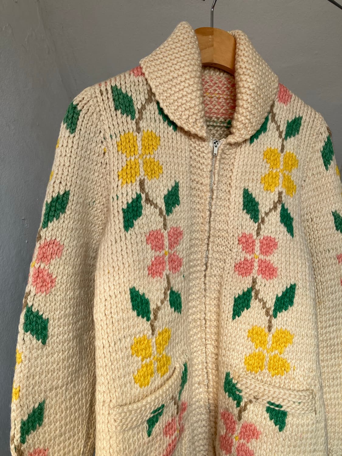 핸드메이드 울 플라워 자켓 상품이미지3