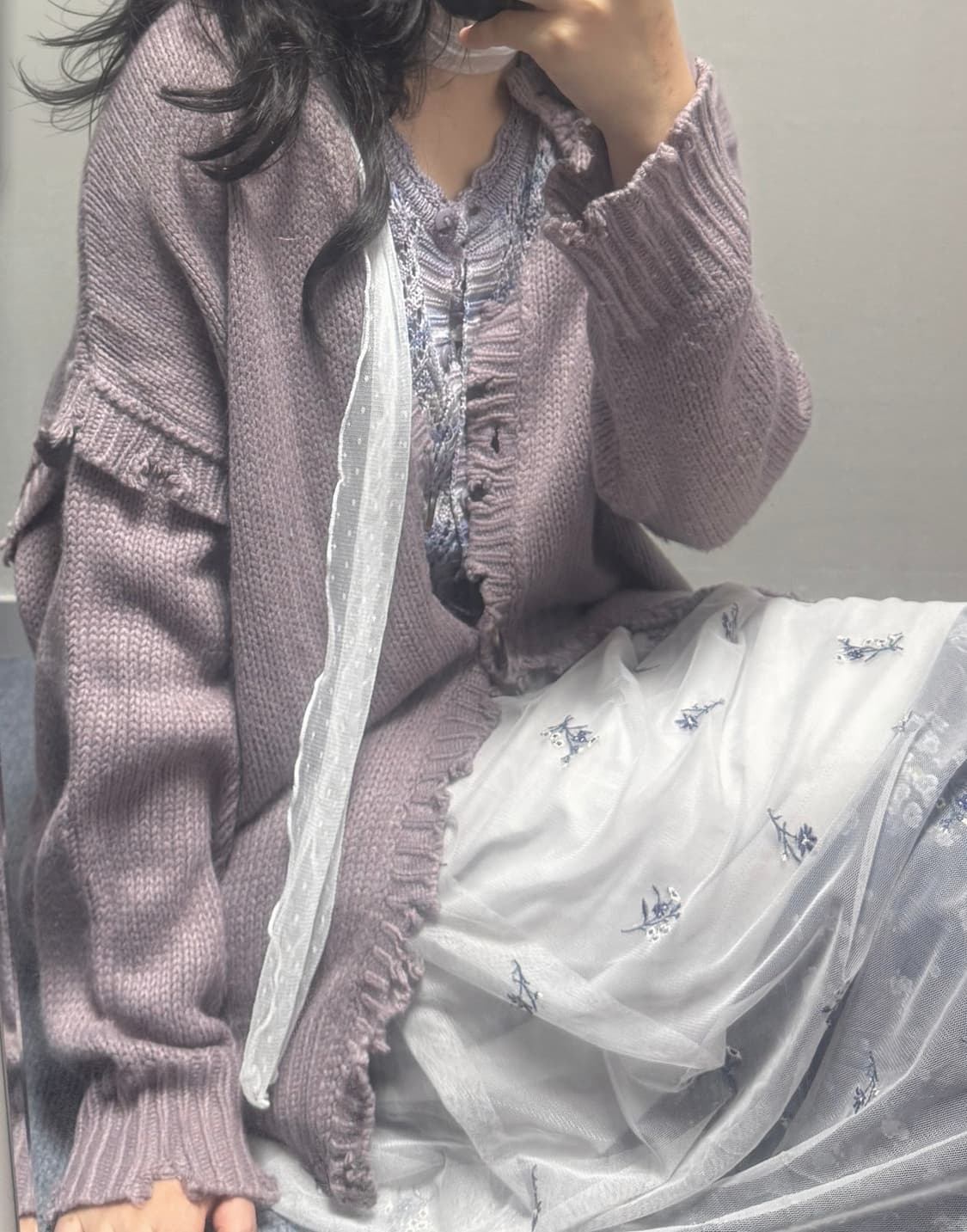 퍼플 모리세트 #모리걸 #하구미 #무지개떡 #가디건 #보라 #퍼플 상품이미지1