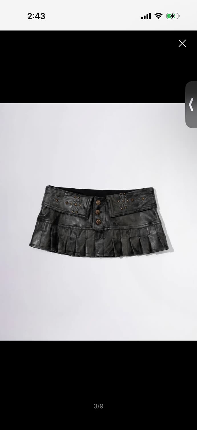 스컬프터 웨스턴 레더 마이크로 스커트 상품이미지1