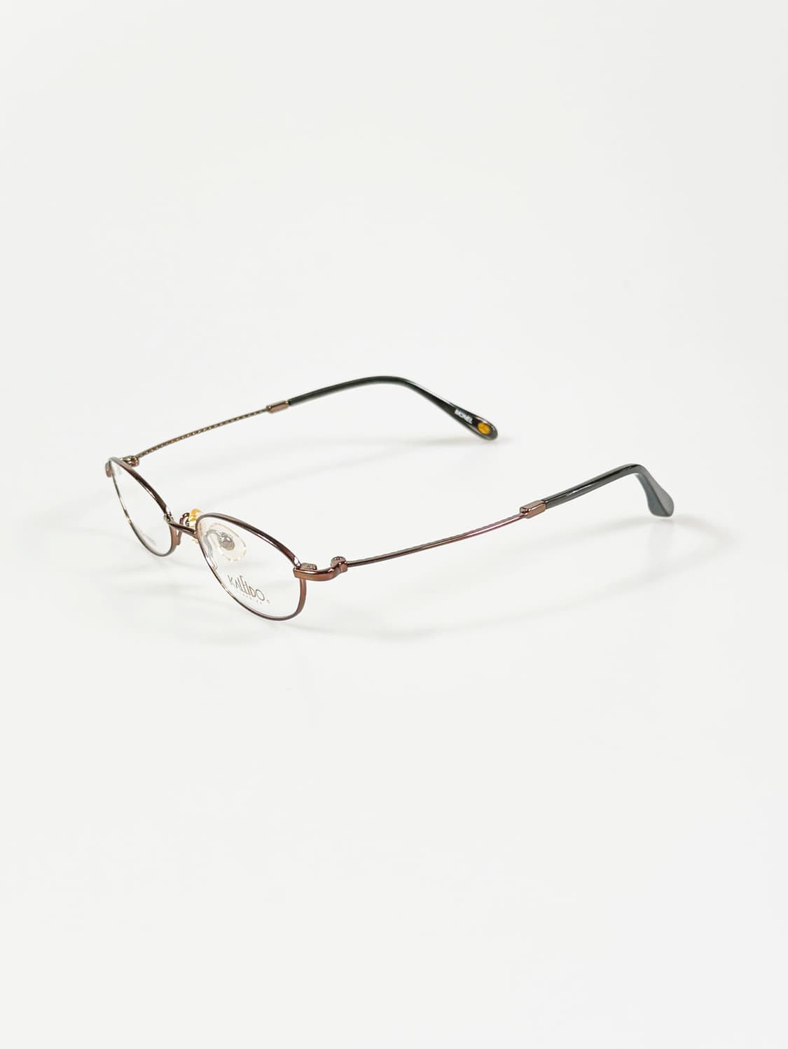 90s KALEIDO 슬림 오벌 브라운 메탈 빈티지 안경 상품이미지3