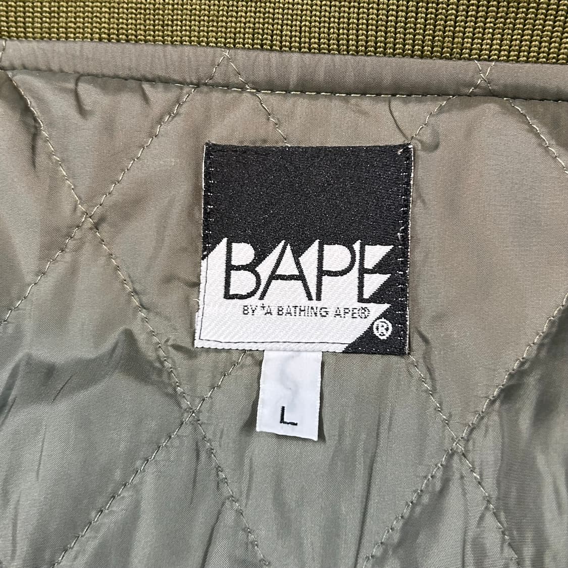 L) Bape 베이프 OG 로고 스타디움 새틴 자켓 상품이미지8