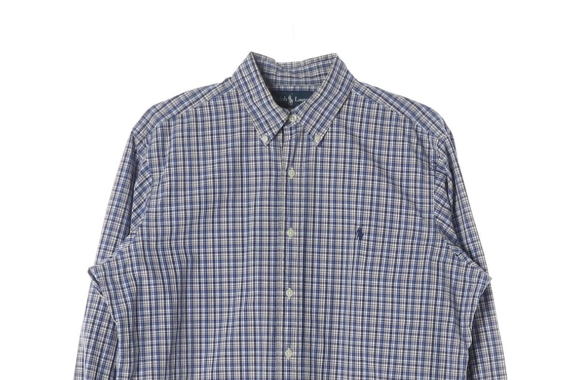랄프로렌 블루 체크 클래식 셔츠 L 상품이미지3