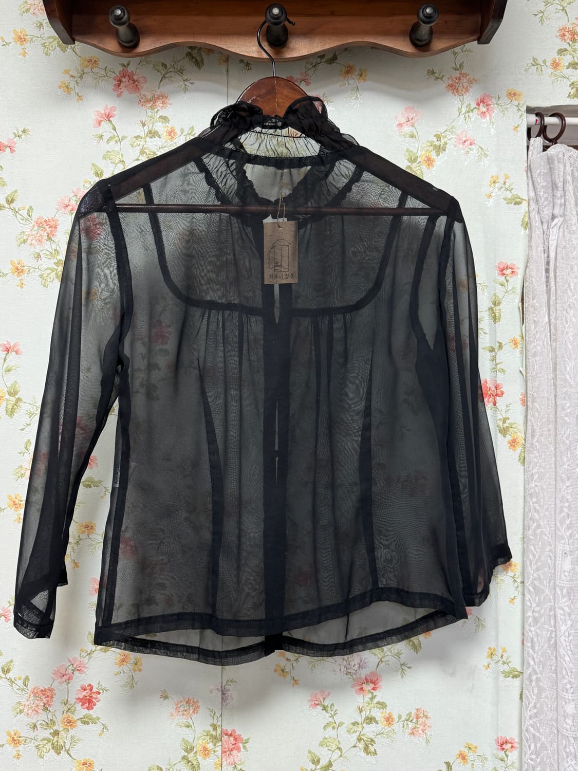 시스루 블랙 셔츠 상품이미지2