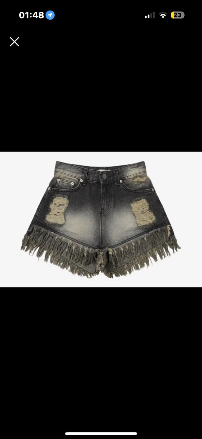 보헤미안서울 보헴서 데미지 워싱 쇼츠 그레이  상품이미지1