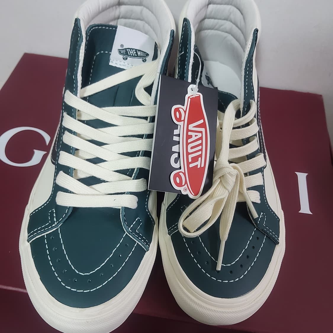 새상품 반스 sk 8볼트 바이 스케이트 하이 에버그린 레더 250 상품이미지6