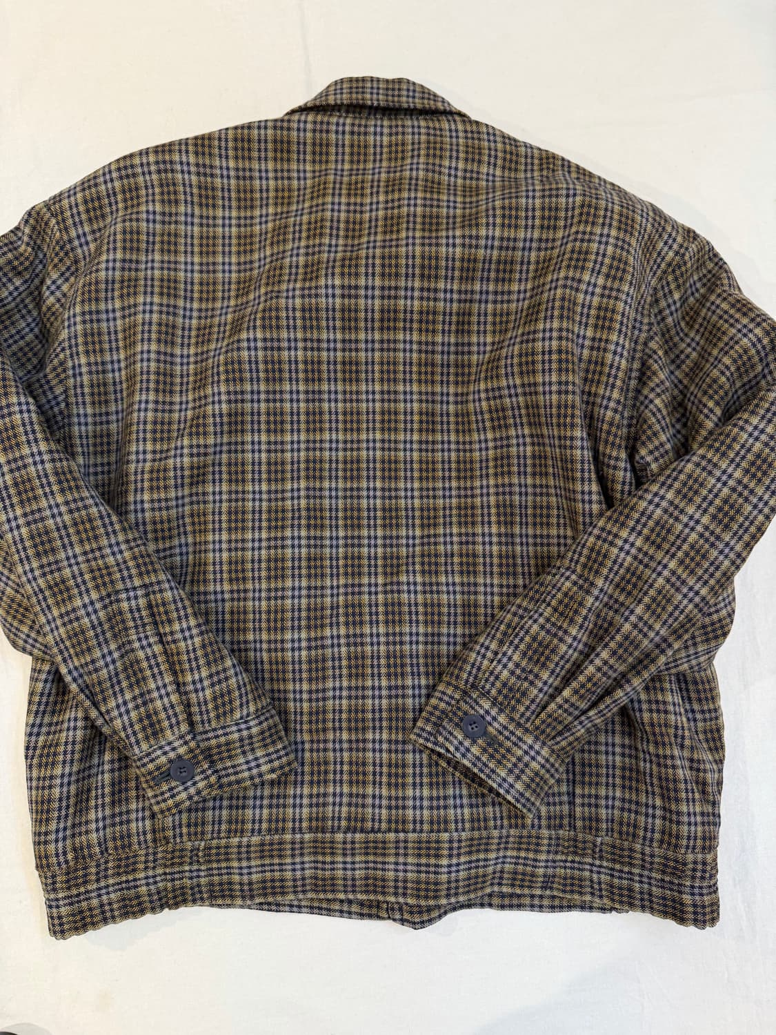 90s YSL 입생로랑 체크패턴 알파카 울 블루종 봄버자켓 상품이미지3