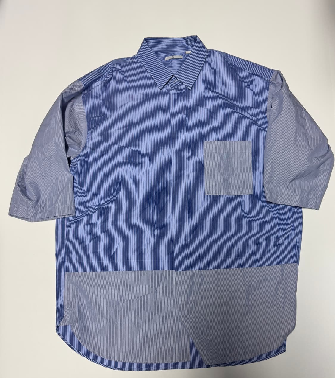 유니클로 X 질샌더 스트라이프 원 포켓 반팔 셔츠 XL ~ 2XL 상품이미지1