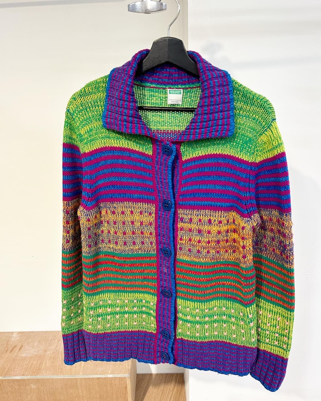 베네통 멀티컬러 패턴 가디건 상품이미지1