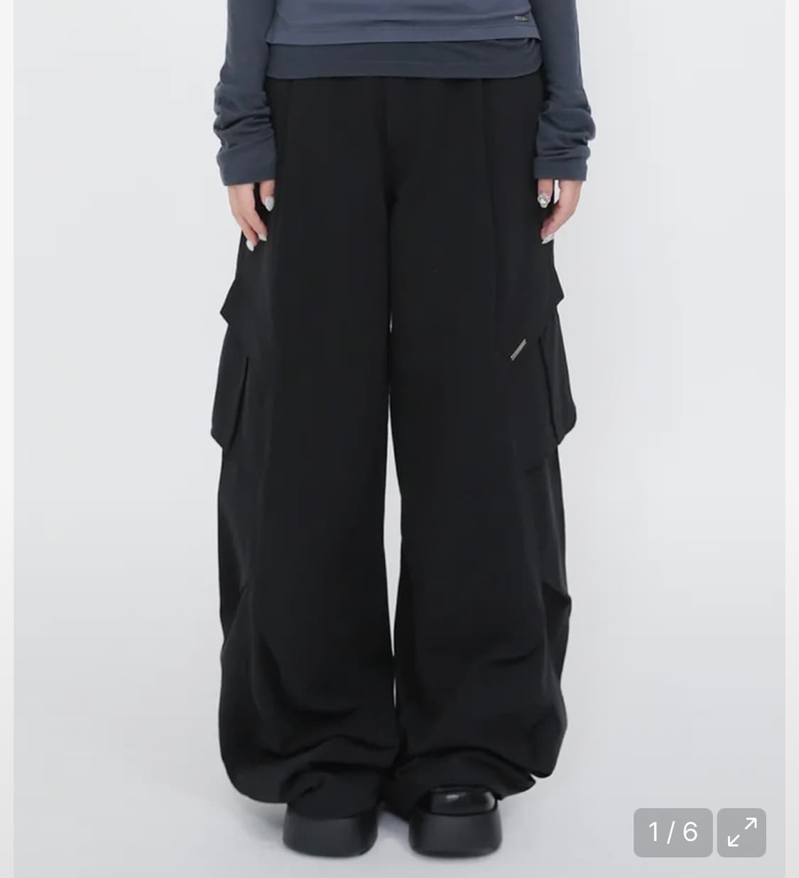 Pocket pintuck wide pants BLACK 상품이미지1